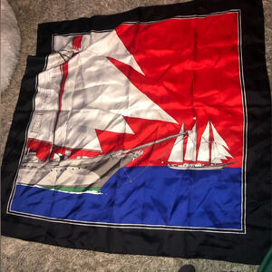 Projectif 100% silk Made in France sailboat nautical scarf